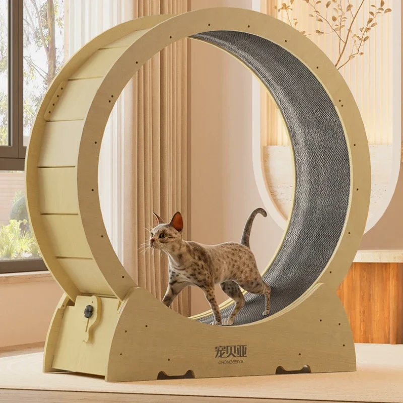 

S/M Cat Wheel Durable Noiseless Roller with Carpeted Runway Safety Lock for Daily Exercise Easy Install Cats Exercise Wheel