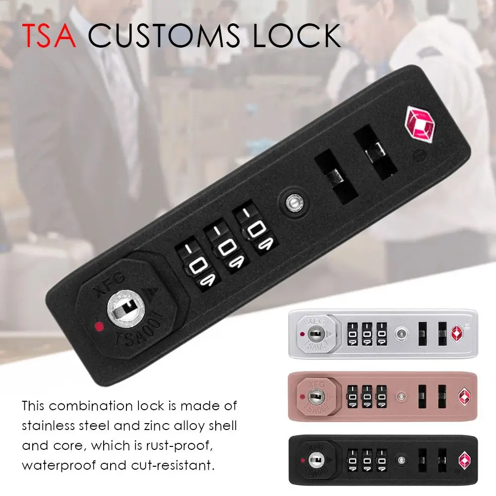 TSA007 Customs Password Lock Multi-purpose 3-digit Combination Lock  for Travel Luggage Suitcase Anti-Theft Code Padlock