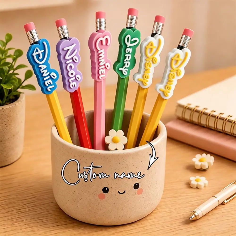 Personalized 3D Printed Custom Name Pencil Topper Cute Name Tag for Pencils Custom Back‑to‑School Kids Birthday Party Favor Gift