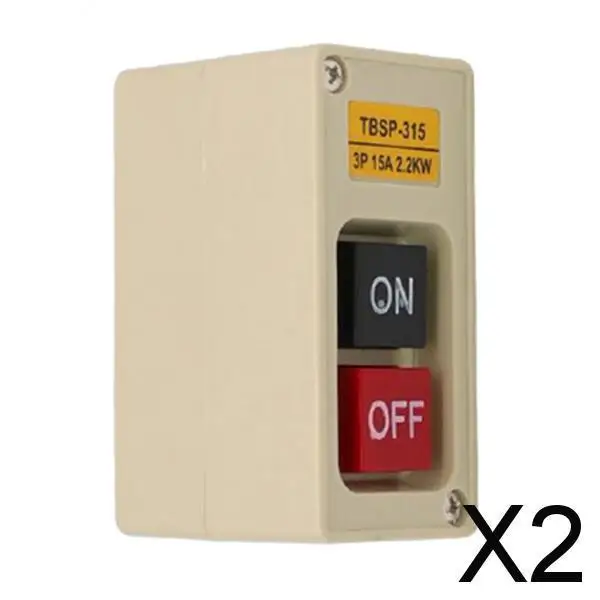 2xTBSP-315 3 Phase 2.2Kw 15A Button Switch Station ON/OFF Lock Tend