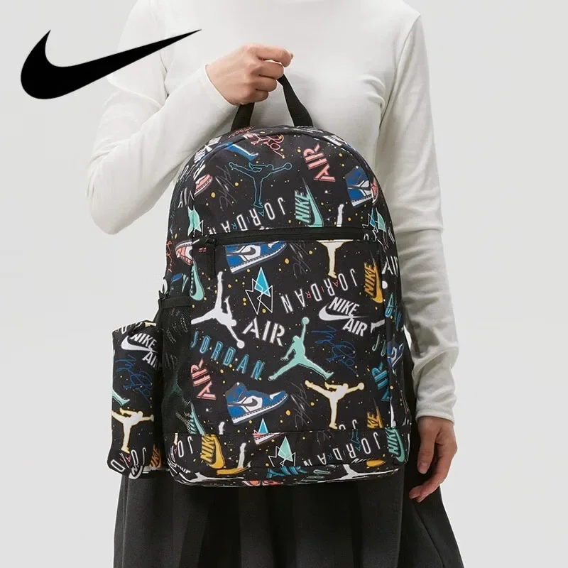 Nike Unisex Couple Sports Backpack Fitness Bag School Laptop Bag Lightweight Multi Pocket Travel Daypack JD2613134GS-006