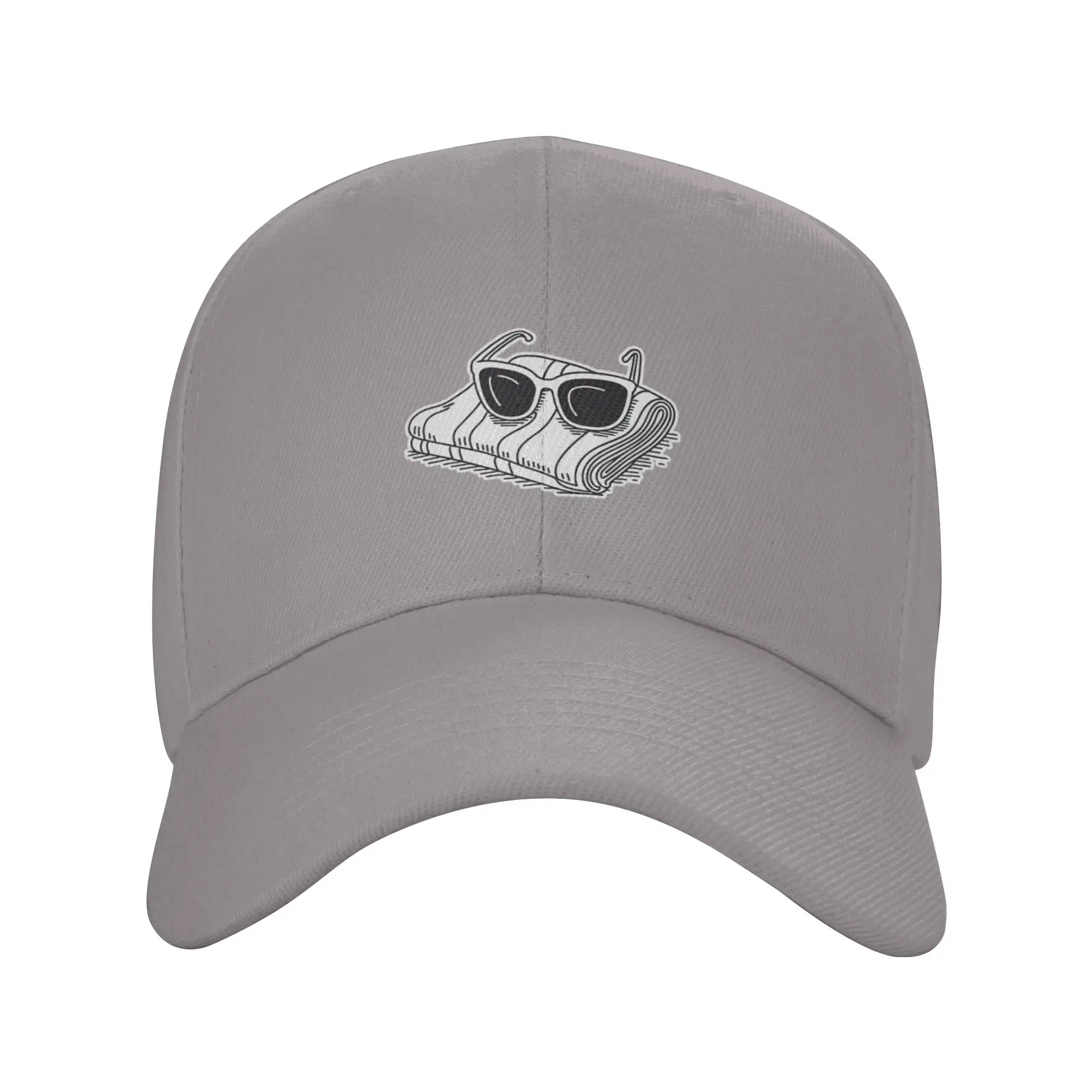 Beach towel with a sunglasses resting on it Trendy Baseball Cap City Sightseeing Everyday Cap Headwear