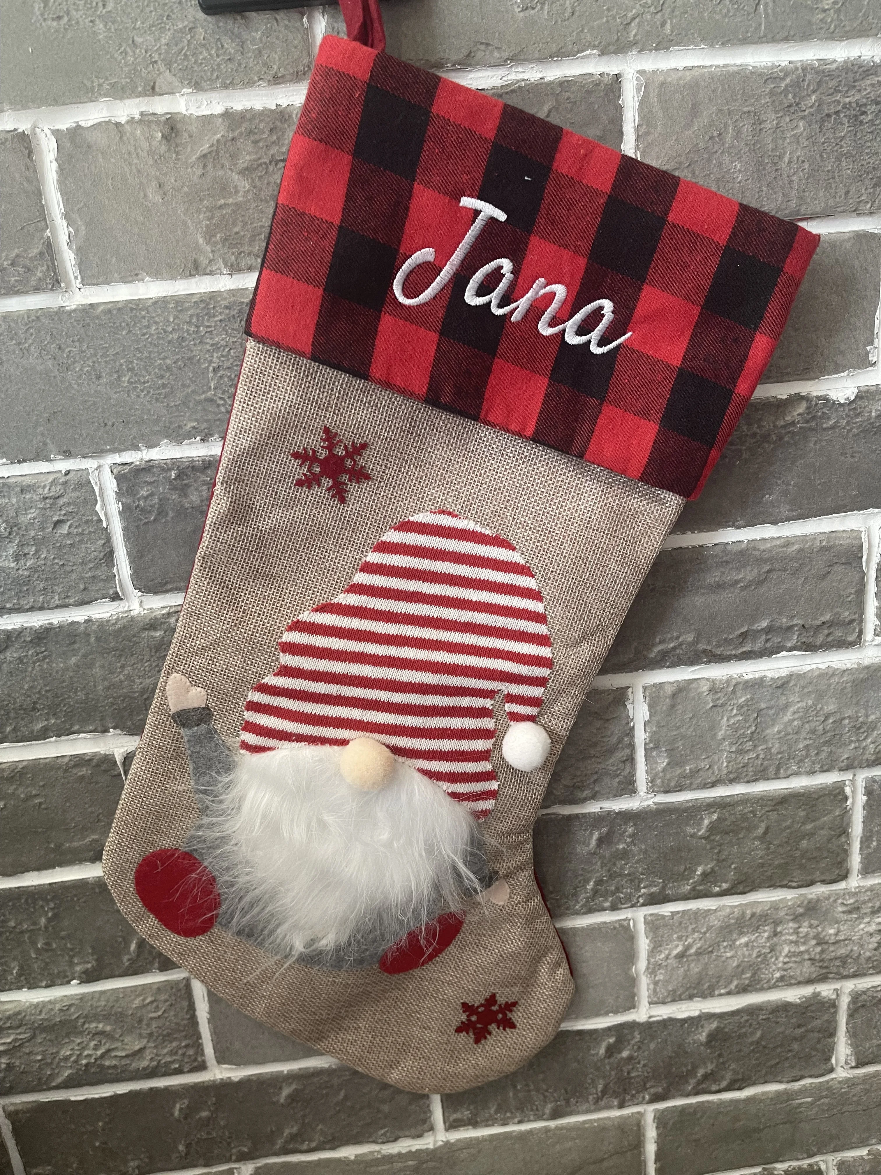 Medias de Navidad personalizadas con nombre, medias familiares, regalo de Navidad, adorno rojo