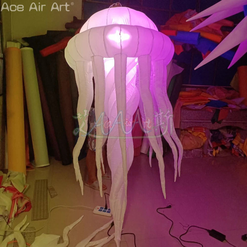 Appeso a soffitto gigante Meravigliosa meduse gonfiabili Pop Up Scaleph Relipca con luci a LED che cambiano colore per la decorazione di eventi