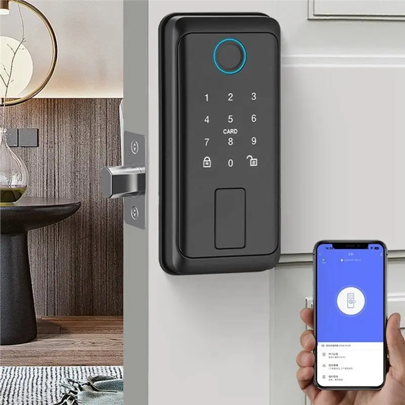 GYTB-Tuya WIFI Remote Control Door Lock With Fingerprint Sensor Key Functionality- Digital Indoor House Electronic Deadbolt