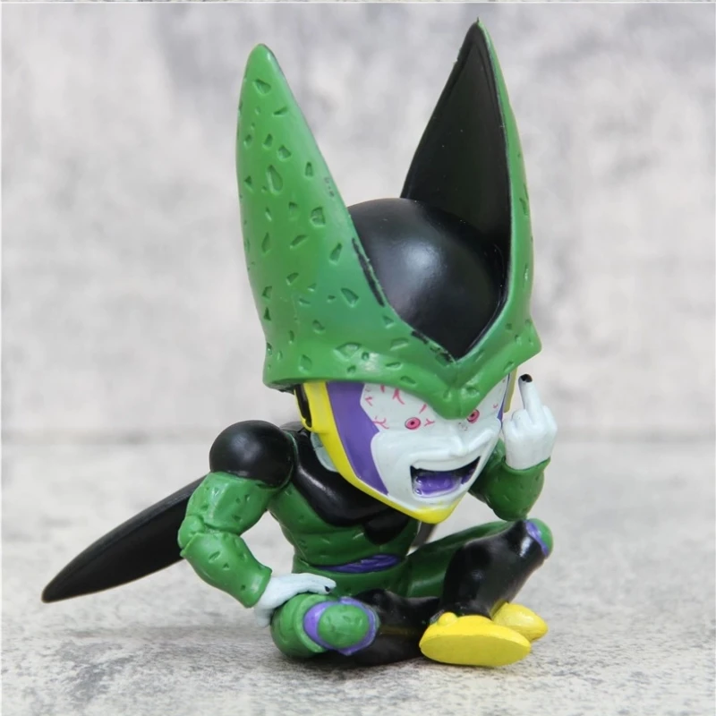 12mc Dragon Ball Z: Troll Cell Flips The Bird (Parodieversie) Anime Figuur Model Standbeeld Collectie Desktop Decoratie Ornament