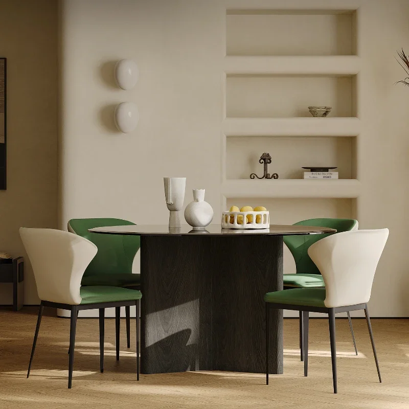 Dining Tables and Chairs Set Tempered Glass round Dining Table Small Apartment Home High-End Restaurant