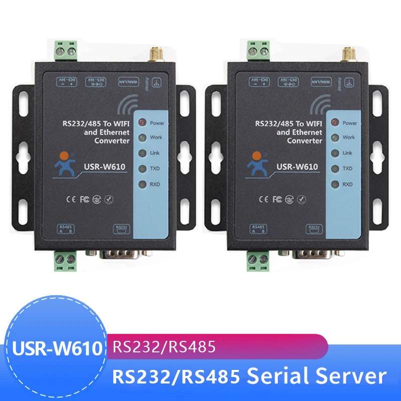 

2PCS USR-W610 SSL HTTPS Serial RS232 RS485 to RJ45 Ethernet WiFi Converter Wireless Server Converter Built in Web Server