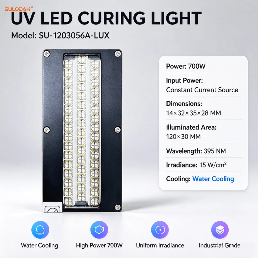 700W Water Cooling UV LED Curing Lamp 395nm For Konica 1024i Single-Row High-Speed UV Printer LED Curing Lamp, Toshiba CEN4