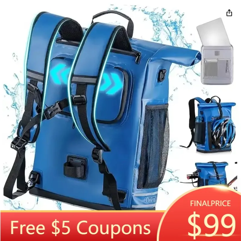 

Recycle RPET 3 in 1 Bicycle Bags for Luggage Racks, Bicycle Backpack with Laptop Bag, Bicycle Backpack