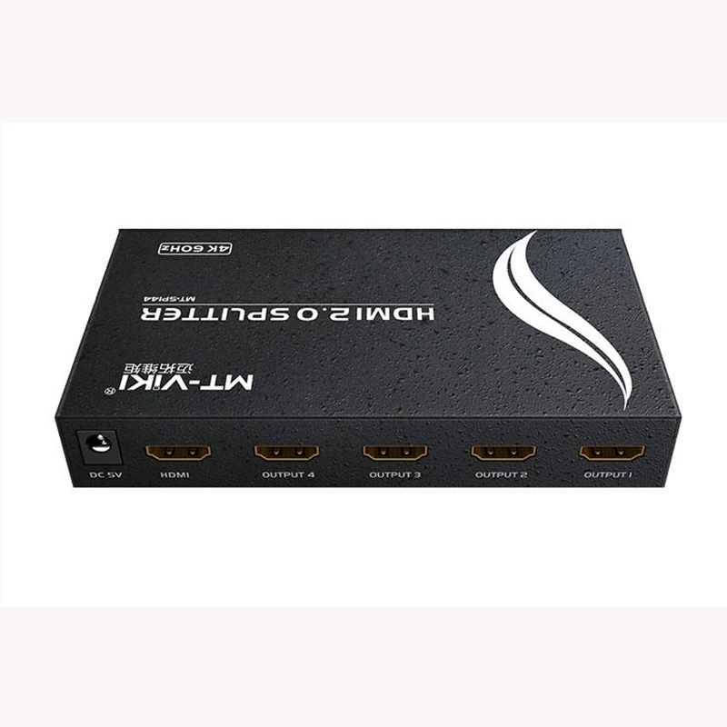 4K 60Hz HDMI Splitter 1 in 4 Out,   1x4 1 Computer 4 Monitor + Power Adapter HDMI Splitter 1x4