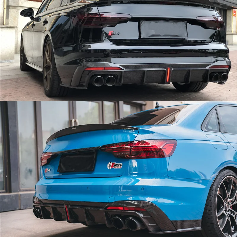 Complete OEM Facelift Conversion & Custom BuildK Style Carbon Fiber Rear Diffuser For A4 B10 S4 2020-2022 Rear Bumper Lip Diffu