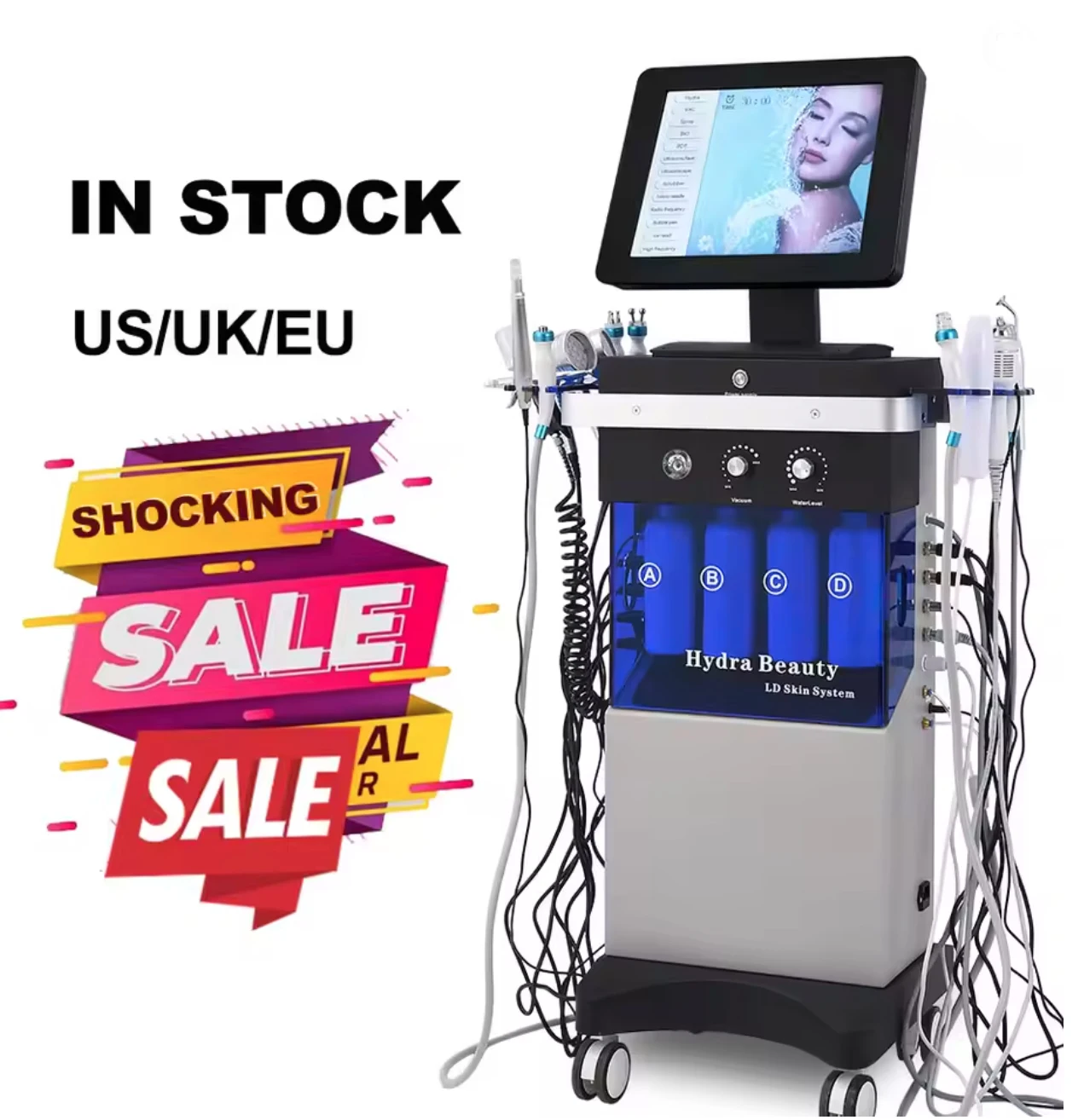 14 in 1 ハイドロオキシジェンフェイシャルトリートメント美顔器、多機能ハイドラダーマブレーションアクアピールフェイシャル付き