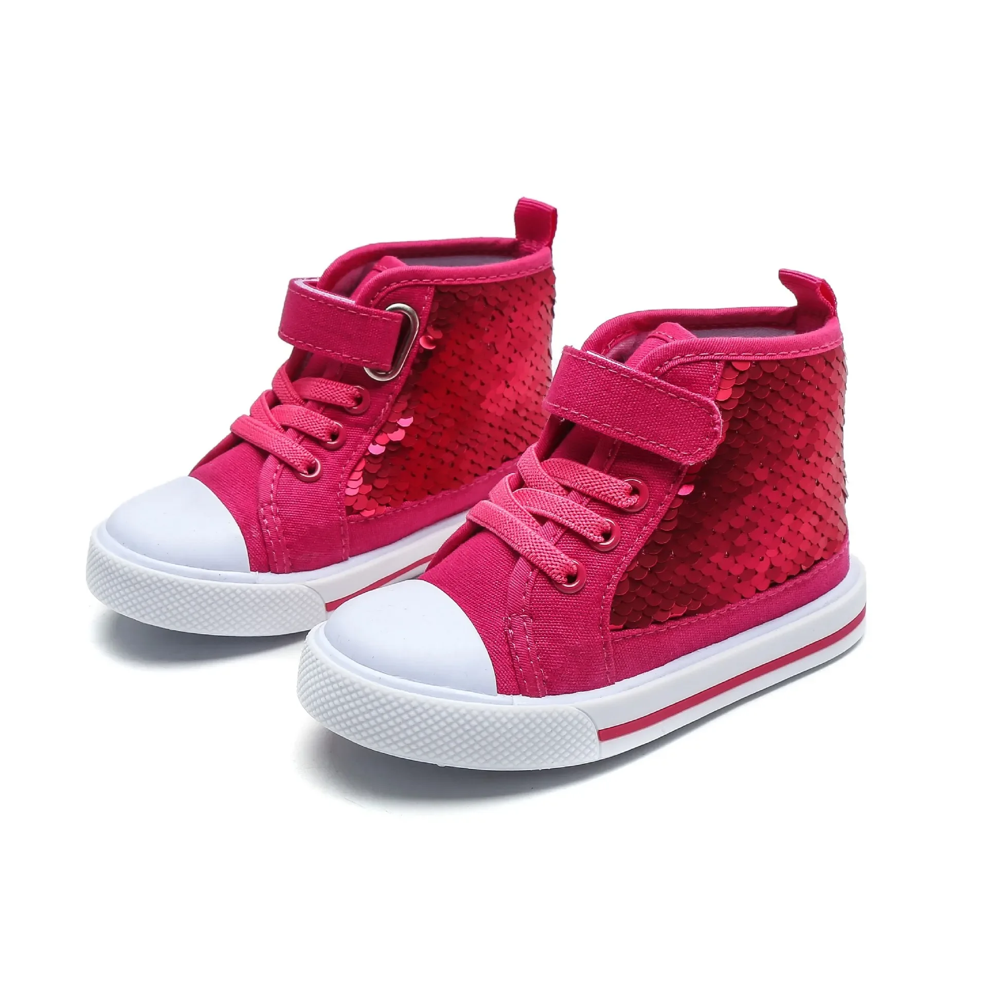 zapatillas High Top Canvas Shoe Trendy Girls\' Shoes Sequin Sneakers Princess Shoe Casual Board Shoes Shiny Kid Shoes кроссовки