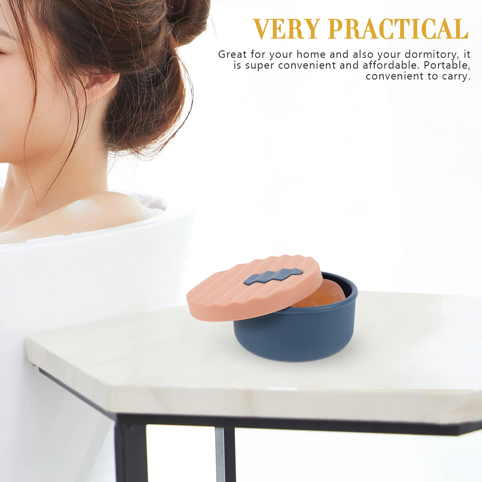 

Soap Holder Portable Container Lid Travel Case Bathroom Dormitory Organizer Neat Tidy Corner Space Saving Decor