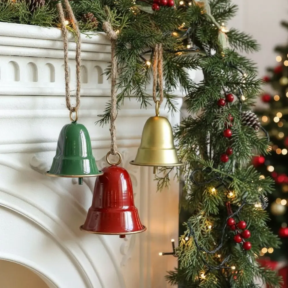 

Creative Christmas Bell Pendant Exquisite Large Xmas Tree Pendant Vintage Antique Retro Windbell Home Door Decor