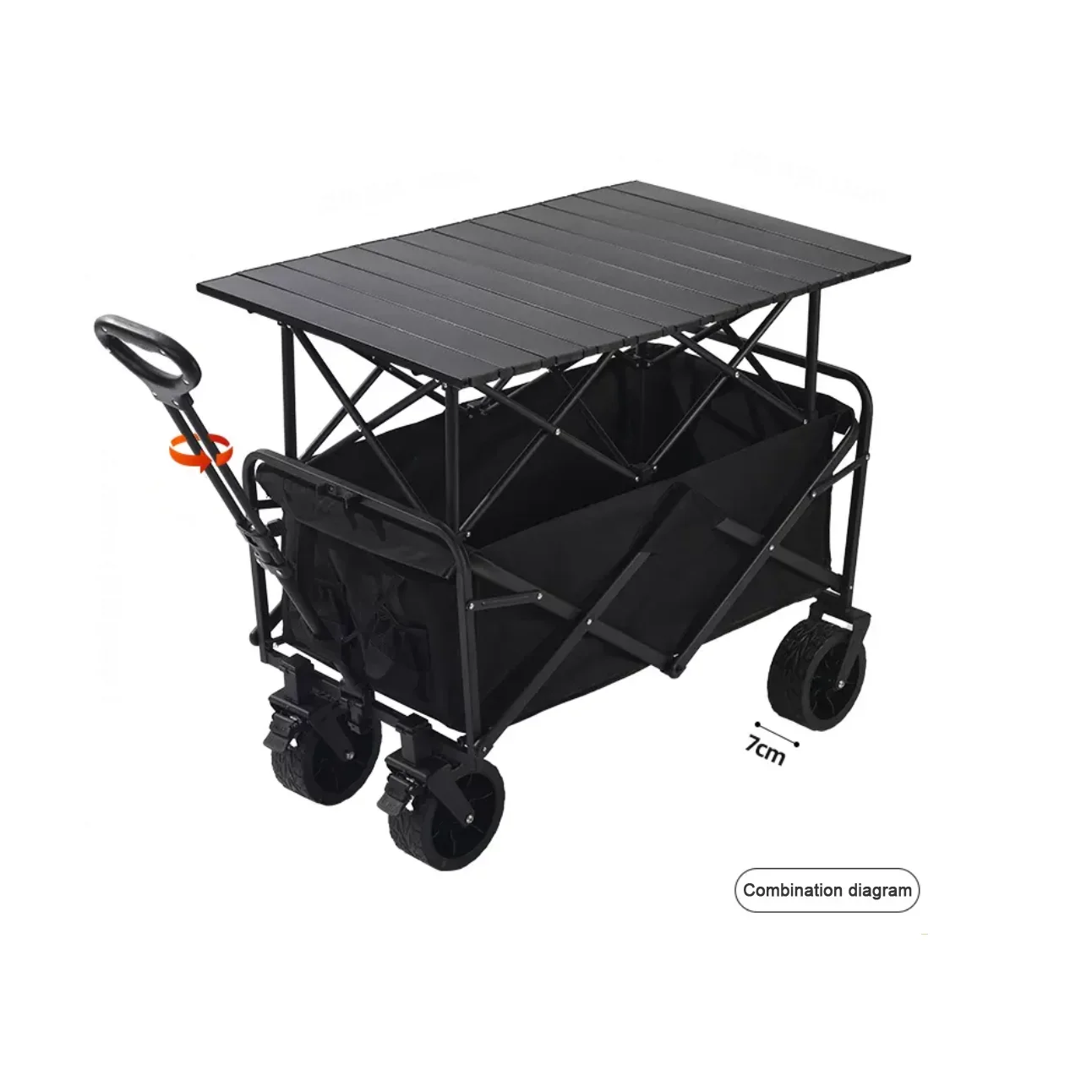 Outdoor table camping cart night market stall picnic trolley foldable