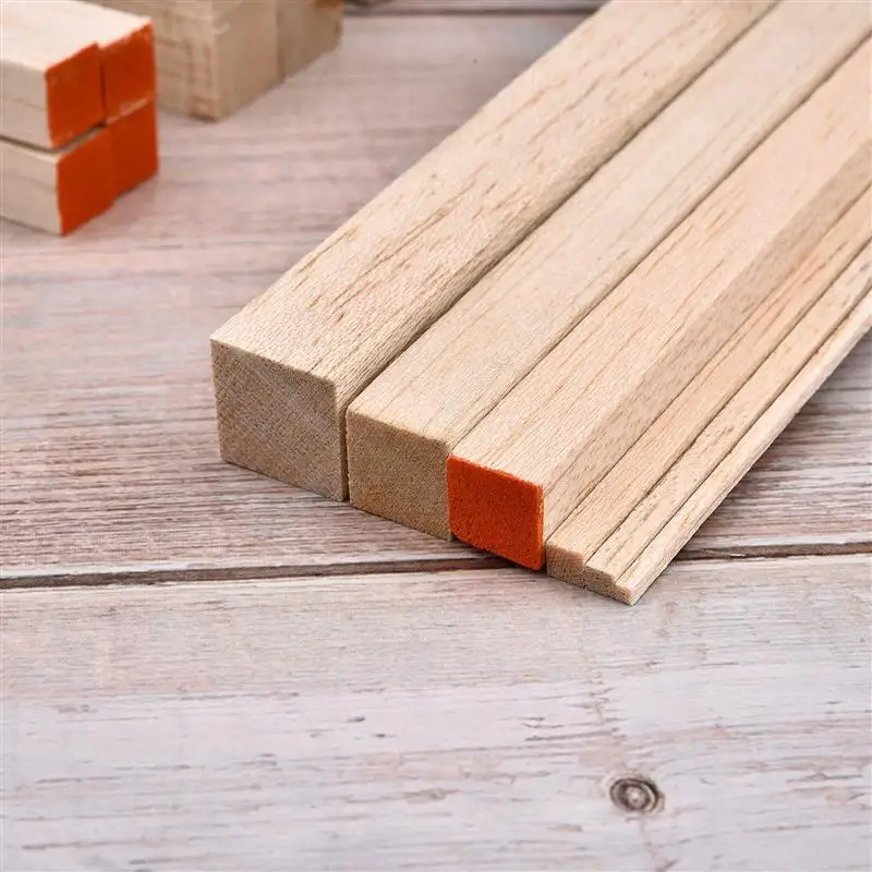 30cm/50cm Long Square Wooden Bar Wood Stick Strips For Airplane Model Building Model Making DIY Handmade Crafts Art Supplies