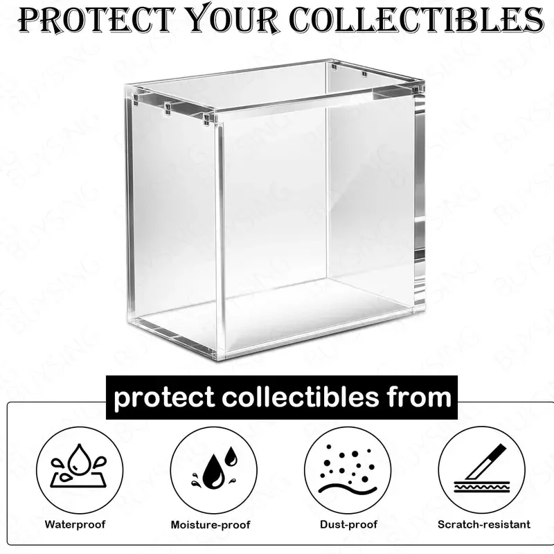 8MM+5MM Thick Sturdy Clear Acrylic Display Case,Magnetic Closure,Scratchproof&UV-Resistant,Stackable Dustproof Cover For ETB Booster Box,Rare TCG Cards Collectibles Display Storage Organizer,360 Degree View Showcase Holder For Card Collectors - view 3