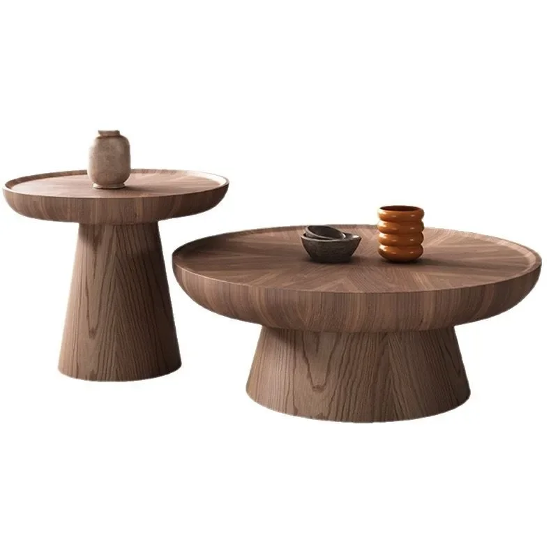 

Wabi-sabi wind coffee table living room household small apartment artistic creativity high-end modern simple round tea table