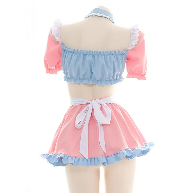Disfraces de Cosplay de sirvienta linda de Anime para mujer, falda, ropa interior de sirvienta, traje de delantal, vestido erótico Sexy, disfraz de cafetería Kawaii, ropa de Halloween