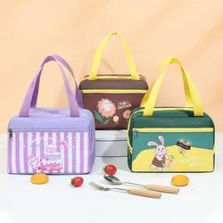 One-piece Design Cartoon Stereoscopic Lunch Bag Oxford Cloth Portable Tote Food Small Cooler Bag