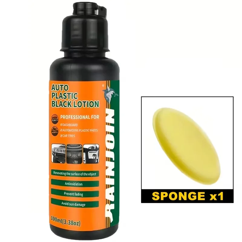100ml Car Plastic Restorer Blackening Agent, Auto Interior Exterior Plastic Revitalizer, Anti-Fading & Sun Damage Protection
