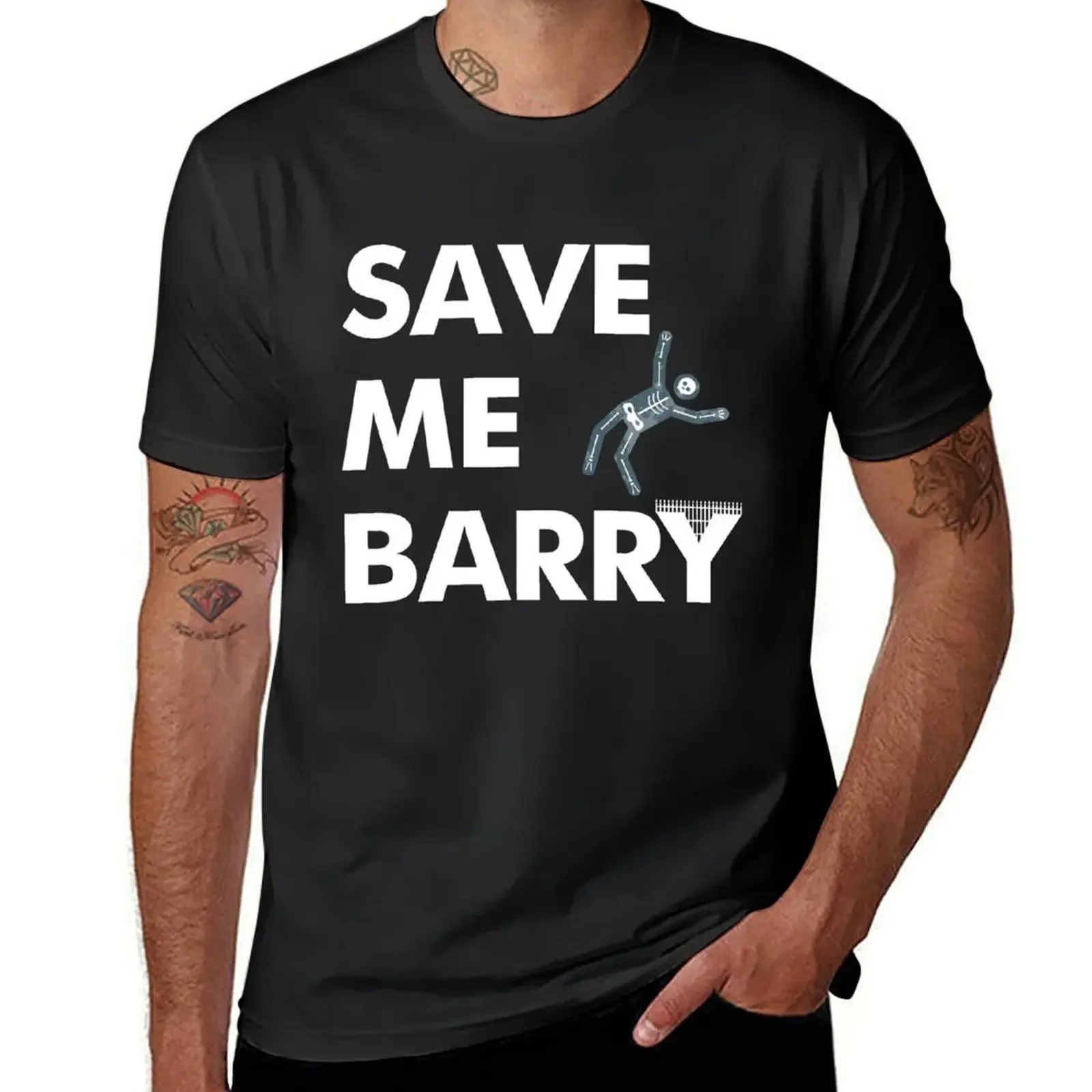 Save Me Barry T-Shirt oversizeds Blouse plus size tops for men cotton Summer fashion New Arrival Cotton Short Sleeve style 2024