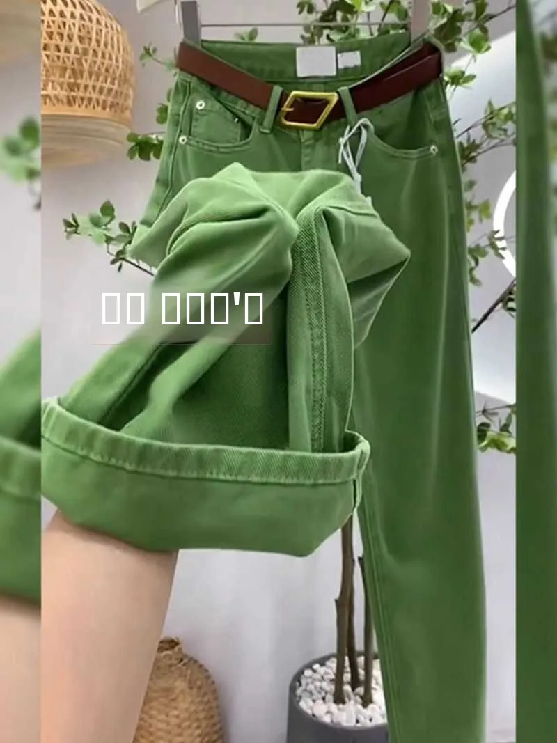 

Женские брюки с высокой талией, широкими штанинами и прямым кроем, свободные, повседневные, в пол, из прочной джинсовой ткани, для весны и осени