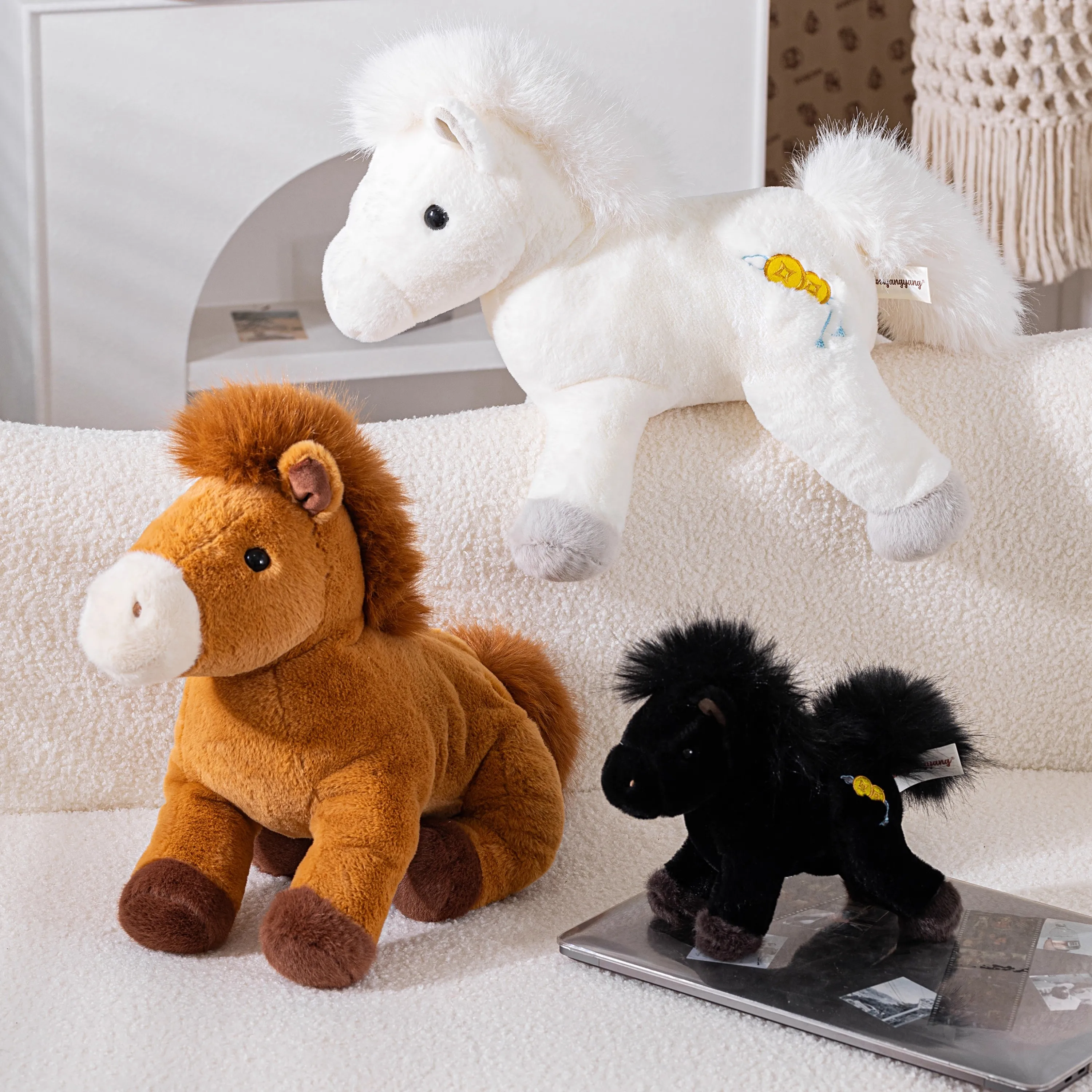 Cheval En Peluche Mascotte Nouvel An Chinois 2026 - Symbole Richesse Et Paix 25cm