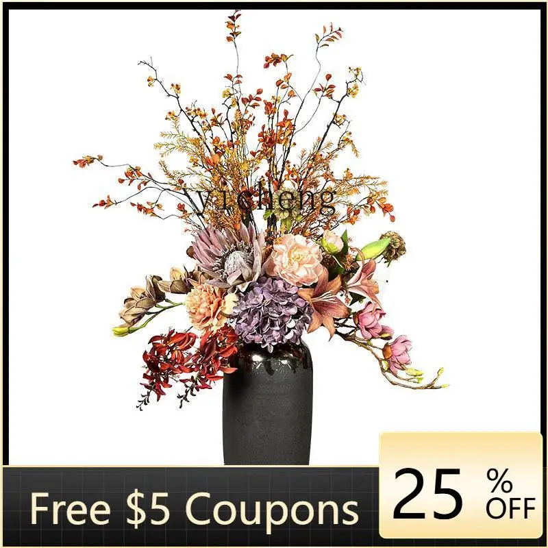 

YFY Retro Style Floor Artificial Flowers High-Quality Decorative Floral Art Jingbi Style High-End