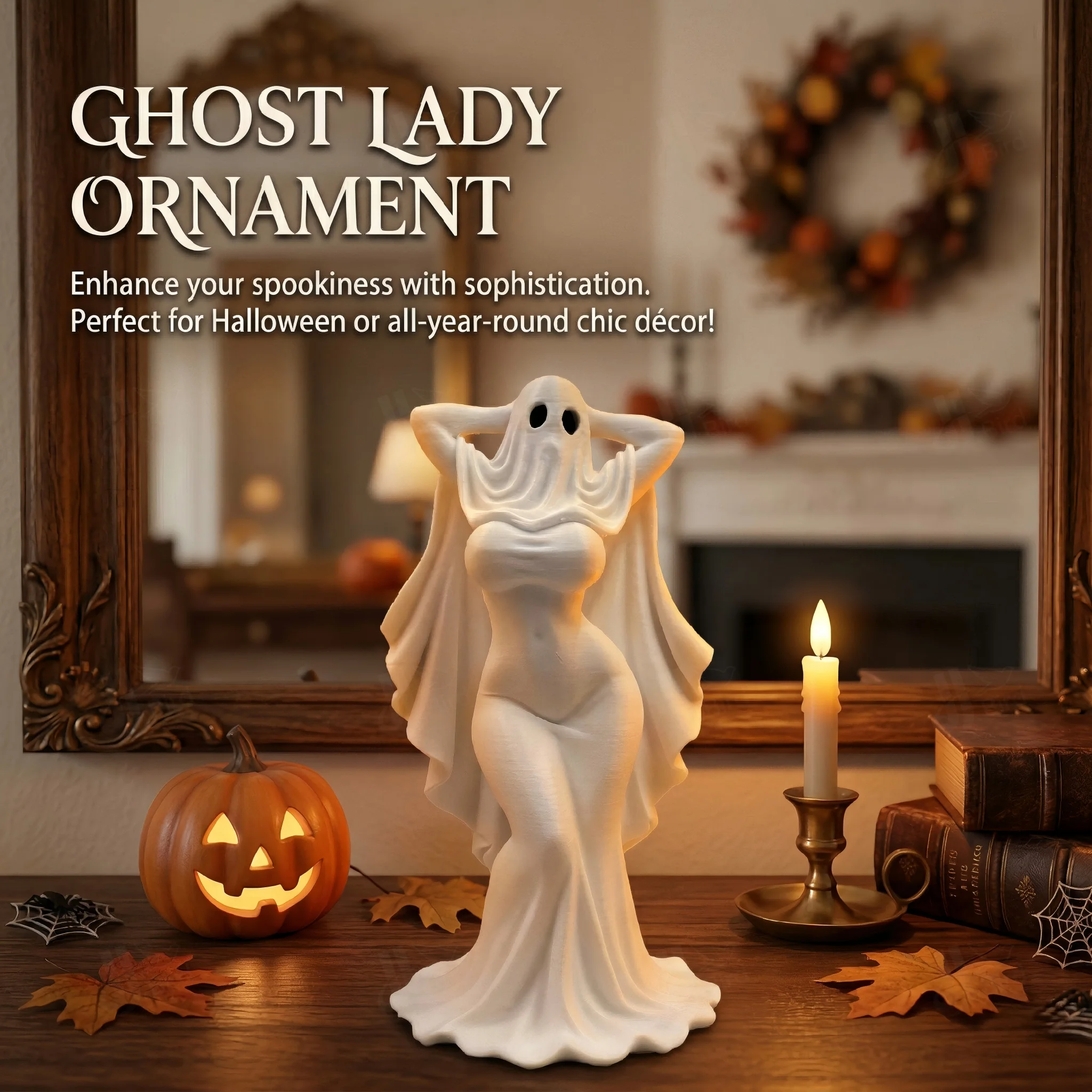 Ghost Girl Ornament, Gothic Style, Collectible Figurine, Home Desk Decoration, Creative Sculpture