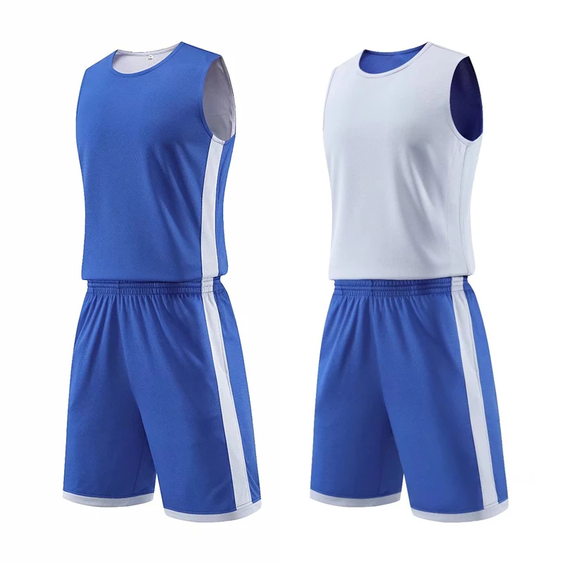 Set di maglie da basket indossabili su entrambi i lati abbigliamento sportivo maglie da basket da uomo traspiranti tute da allenamento kit di