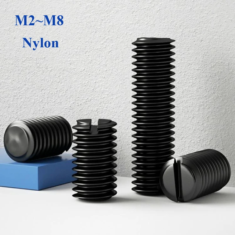 

M2~M8 Carbon steel blackening Metric Thread Flat Head Insulated Slotted Headless Fixing Screw