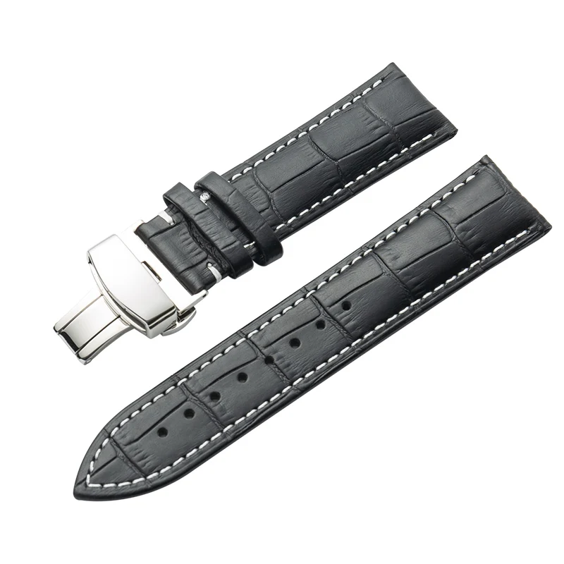 Watchband 12mm18mm 19mm 20mm 21mm 22mm 24mm Soft Calf Genuine Leather Watch Strap Alligator Grain Watch Band for Tissot Seiko