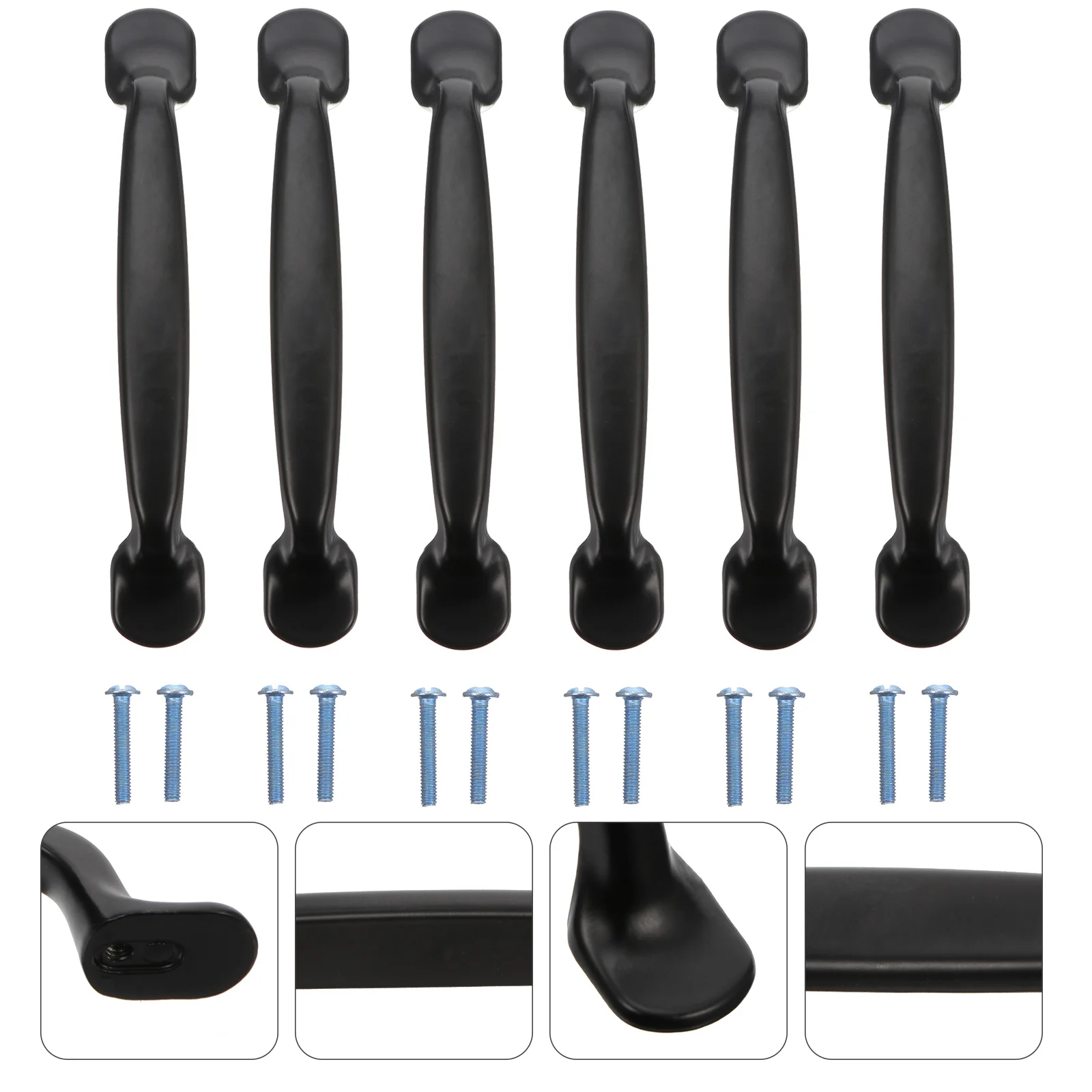 6 قطعة باب الخزانة يسحب ماتي الأسود سبيكة دائم مقابض الأدراج الأثاث خزانة تسحب مقبض الباب مقبض كابينة #6