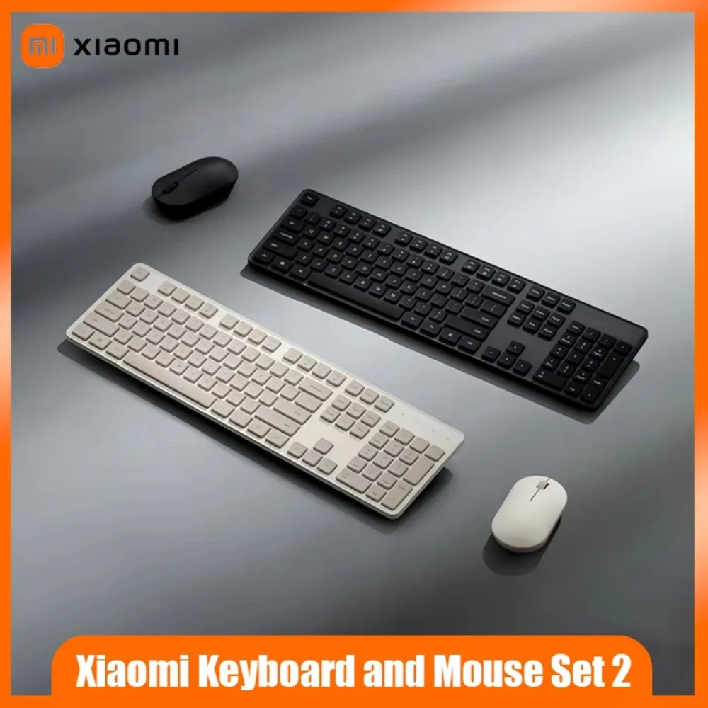 

Xiaomi Keyboard and Mouse Set 2 2.4G Wireless Keyboard and Mouse Set Office Slim Keyboard 104Keys Smart Energy-saving Sleep Mode