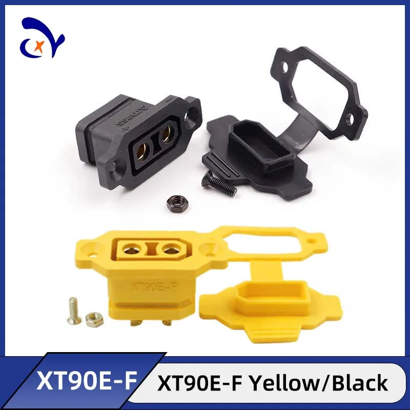 1PCS Amass XT90E-Female Black and yellow can be fixed high current gold plated model aircraft connector plug
