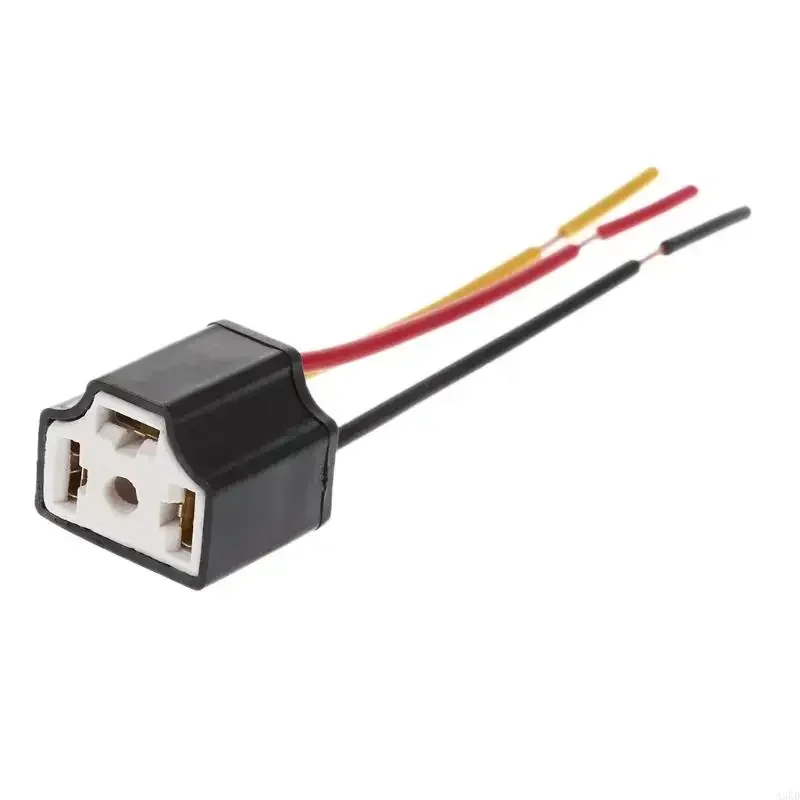 Socket adapter 12V 9003 automobile truck ceramic 3-hole socket headlight extension connector harness, plug lamp bulb wire.A5KD