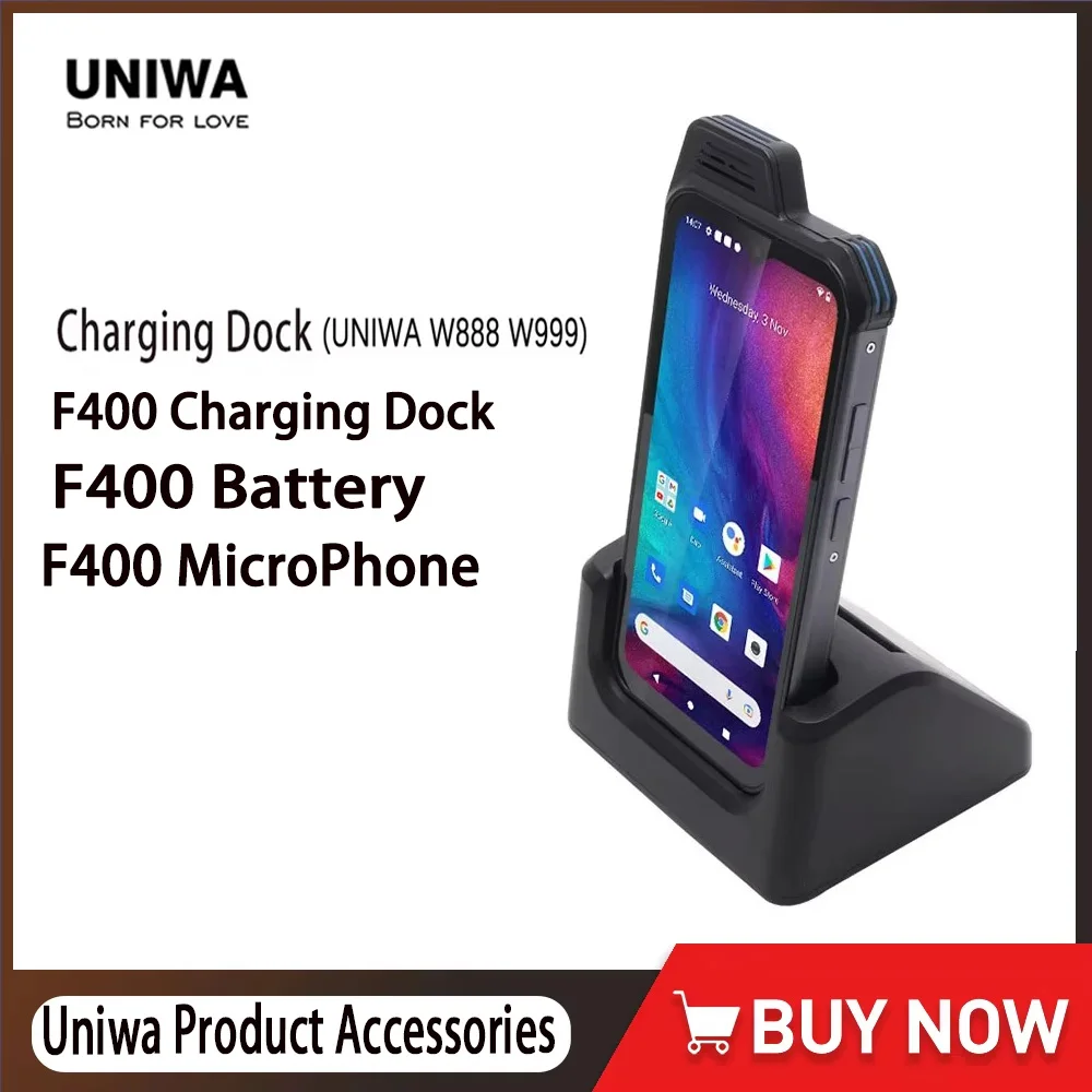 UNIWA F400 Dock, Battery, Microphone, Headphones; UNIWA W999 888 Dock Explosion-proof Back Cover; Suitable for UNIWA V2000 F41
