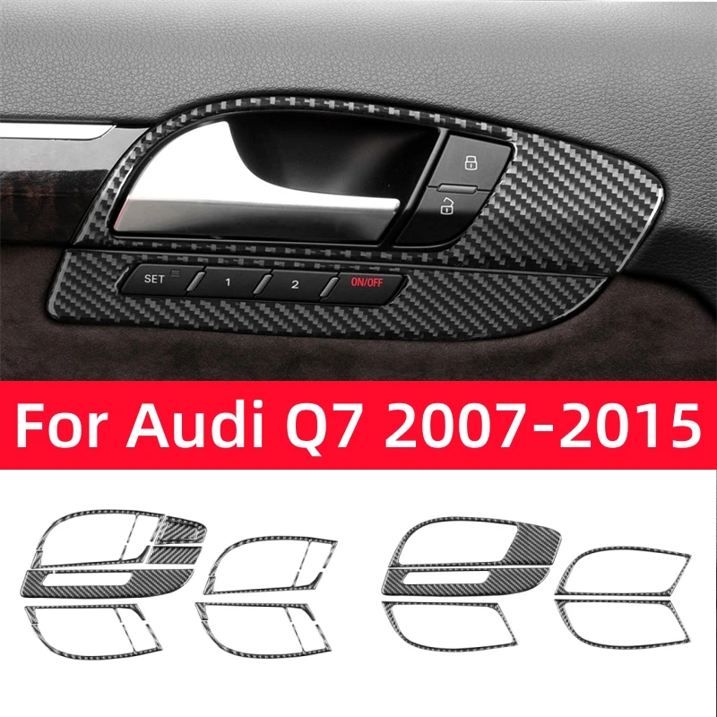 

X-T For Audi Q7 2007-2015 Car Accessories Carbon Fiber Interior Auto Door Handle Decorative Sticker Cover Trim Frame Protection