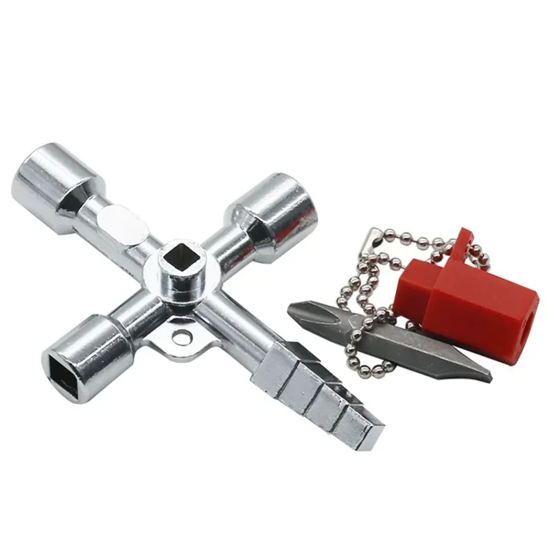 Universal Cross Square Triangle Key Wrench Zinc Alloy Electrical Cabinet Elevator Lift Switch Mini Tools Durable Compact