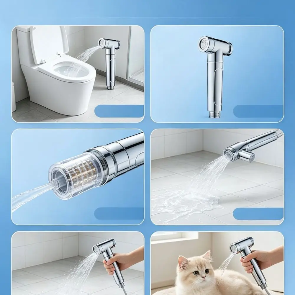 Toilet Bidet Sprayer With Filter Pressurized Handheld Bathroom Cleaning Applicator Abs Hygiene Shower Head Device