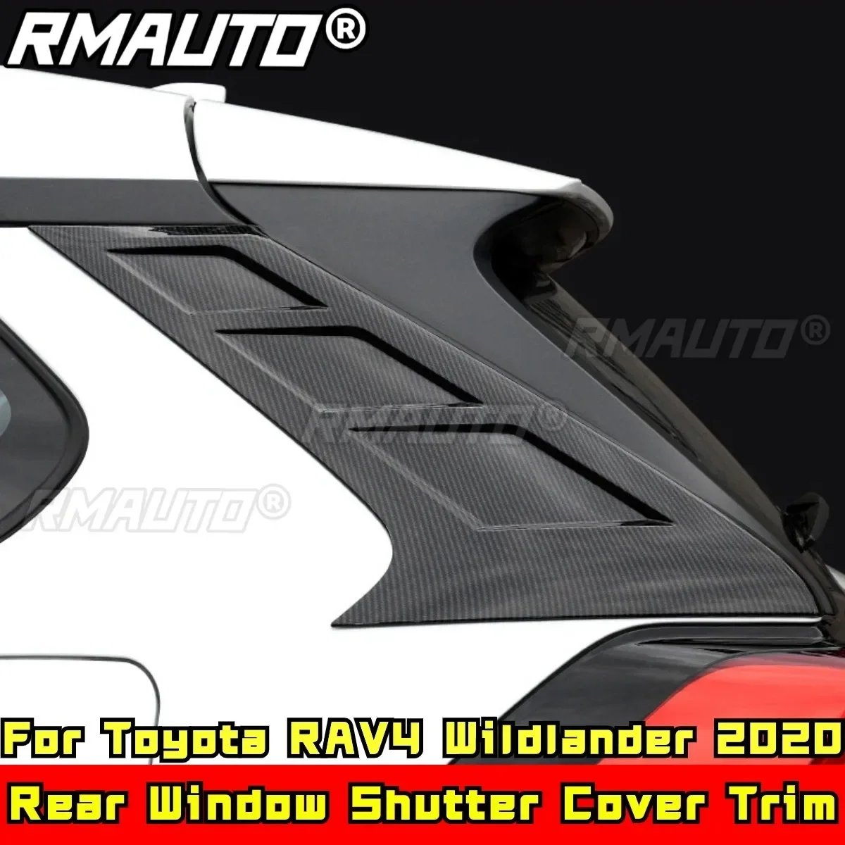 For Toyota RAV4 Wildlander 2020 Body Kit Glossy Black Sport Style Car Side Rear Window Louver Shutter Cover Car Accessories