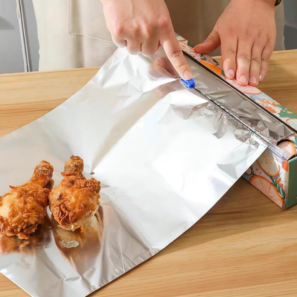 Kitchen Plastic Wrap Storage Box Dispenser With Sliding Blade Food Grade Cling Film Organizer For Home Preservation Tool