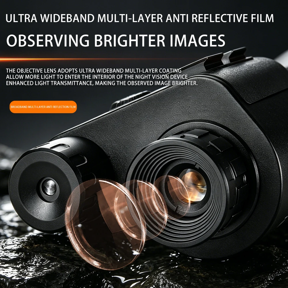 ZIYOUHU ZYH2081 Professional 1X Helmet-Mounted Night Vision Monocular Ultra-Compact HD IR Digital NVG For Darkness Night Vision