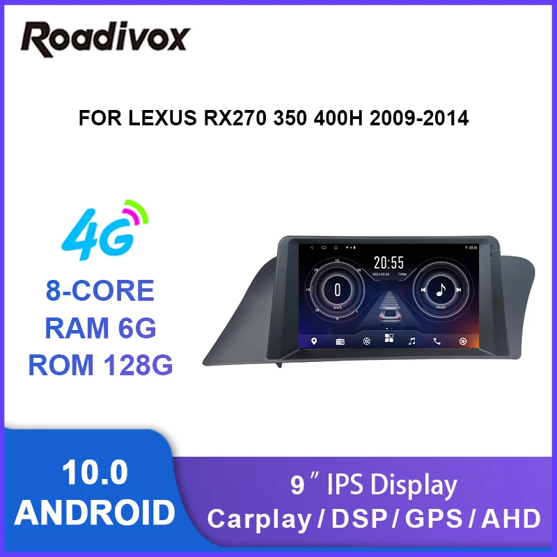 9 inch android 10.0 car radio video gps player for LEXUS RX270 350 400H RHD 2009-2014 multimedia autoradio stereo head unit