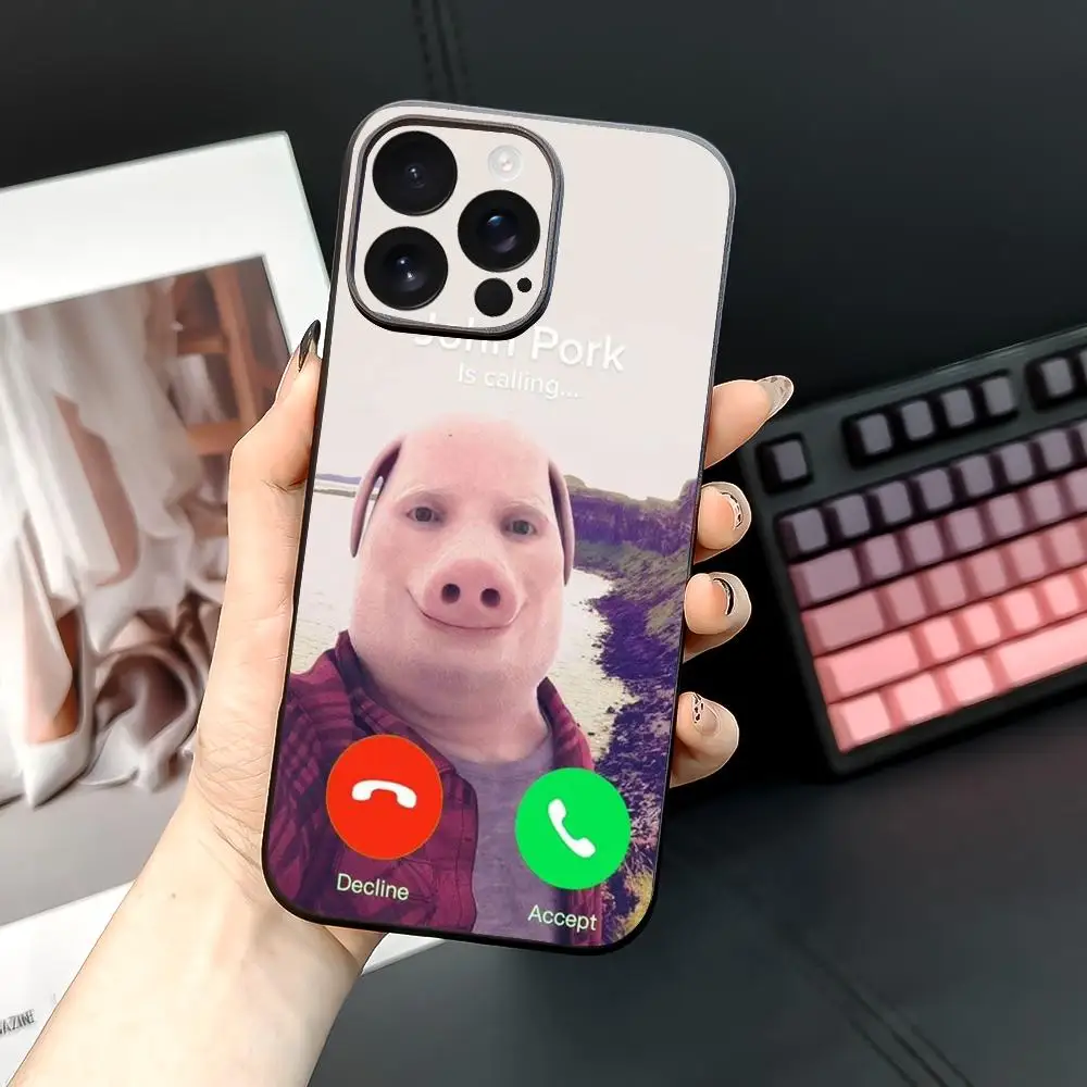 John Pork Is Calling Answer Call Handyhülle für iPhone 17 16 15 11 12 14 13 Pro Max Mini X XR 7 Plus 17E Stoßfeste Schutzhülle Fundas – Detail 6