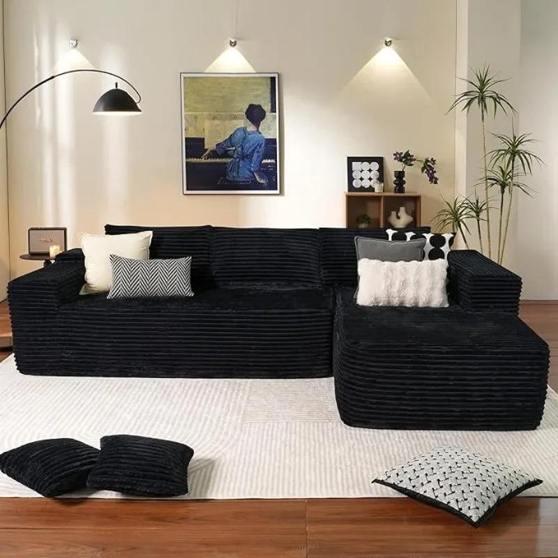 Vacuum compression sofa with L-shaped concubine chair combination living room small apartment sofa double