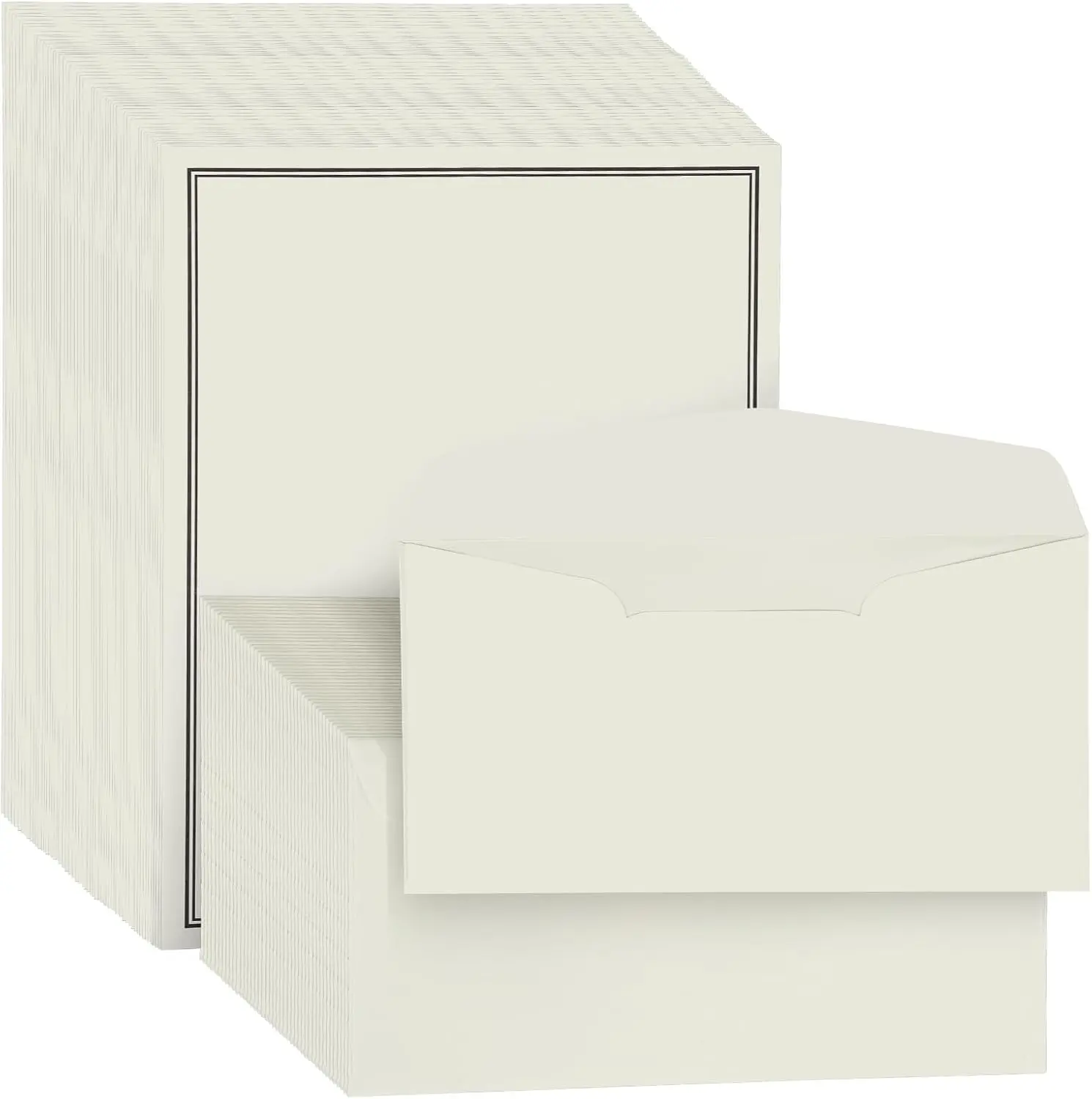 

72 Pieces Stationery Set with Envelopes for Letter Writing, Black Border Design Paper and Envelopes